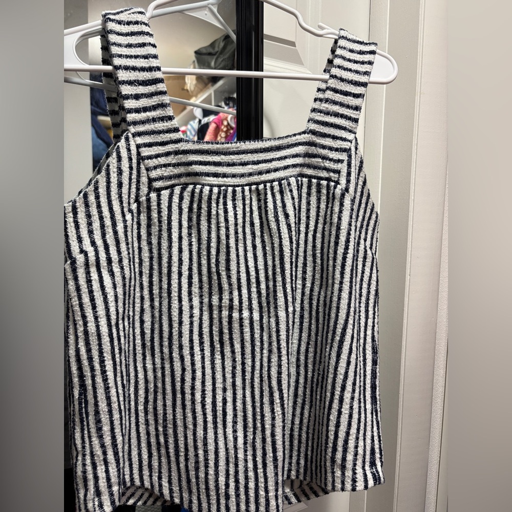 Lucky Brand Square Neck Stripe Tank Top - Medium
